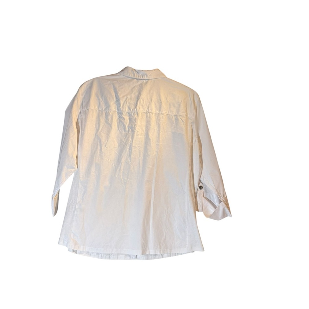 Cathy White Stretch Button Down Shirt XL NWT - Picture 2 of 5